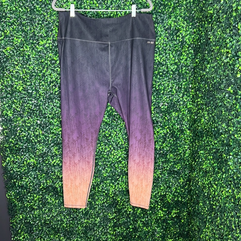 AR-33 alpha high waisted grey and purple ombré legging Sz 3X